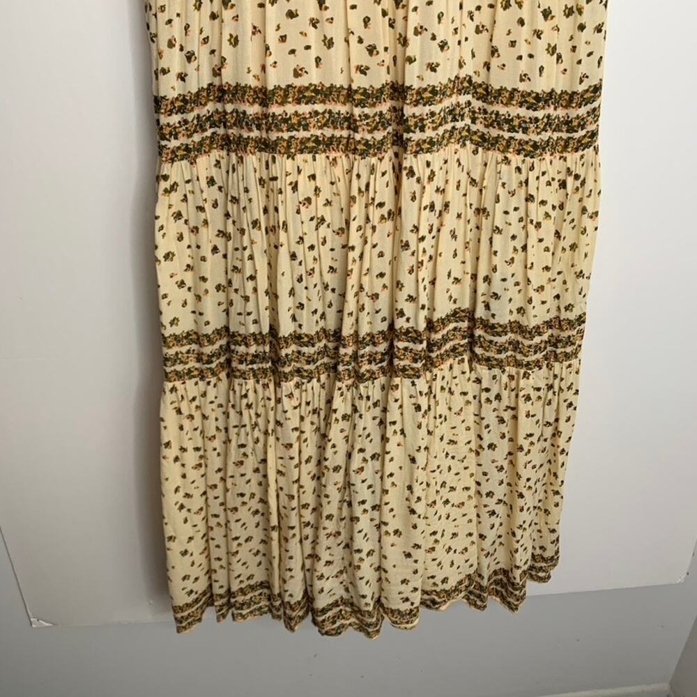 FREE PEOPLE Feeling Pleated Maxi Dress In Neutral Womens Floral Small Boho - Picture 16 of 16